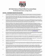 world series of poker tournament rules